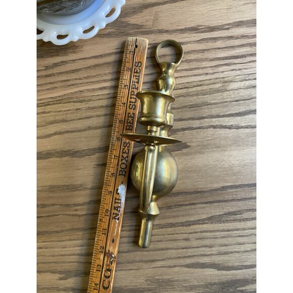 Vintage Solid Brass Candle Holder Wall Sconce Vintage Candle Holder - Picture 4 of 6